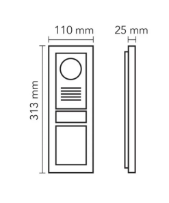 Audio Mekanik Butonlu Dijital , Kapı Önü Zil Paneli (2 Satır Ekran)