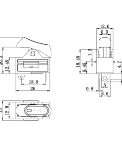 0-1-2, Oval Saç Kurutma Makinesi Anahtarı – (3 Bacaklı)