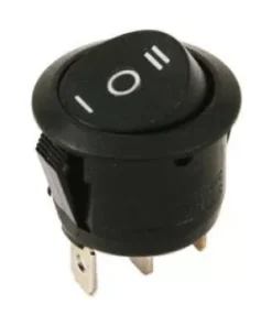 Yuvarlak, Siyah, Işıksız Anahtar (1-0-2)