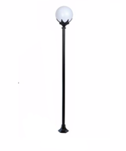 DPA 1114 - Metal Direkli 25'lik Siyah Yapraklı Beyaz Gloplu Bahçe Armatürü