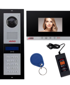 Audio - 140 Daire 4.3'' Kart + Boncuk Geçişli Görüntülü Takım (3003 Zil Paneli, 1181 Siyah Şubeli)