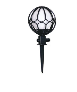 DPA 1268 - Kazıklı 25'lik Siyah Oval Kafesli Beyaz Gloplu Bahçe Armatürü