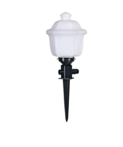 DPA 1269 - Kazıklı 25'lik Beyaz Plastik Topuz Badem Bahçe Armatürü