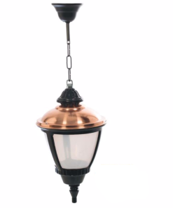 DPA 1563 - Askılı Tip 50'lik Bakır Şapkalı Küçük Ulubatlı Alüminyum Döküm Siyah Bahçe Armatürü