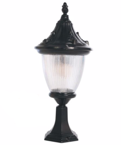 DPA 1573 - Set Üstü 65'lik Prizmatik Camlı Alüminyum Döküm Siyah Bahçe Armatürü