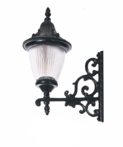 DPA 1576 - Duvar Tipi 65'lik Prizmatik Camlı Alüminyum Döküm Siyah Bahçe Armatürü