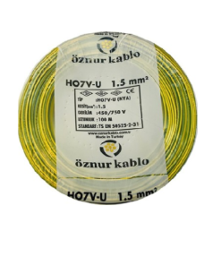 Öznur - 1.5mm2 Nya Kablo - Sarı Yeşil (1 mt)