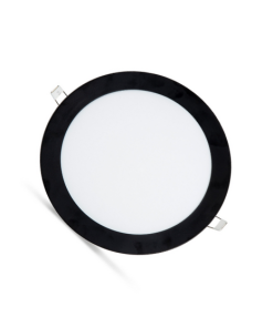 Marmaline - 15 Watt - Siyah Kasa - Sıva Altı Yuvarlak Slim Led Spot Panel - 6500k - Beyaz Işık