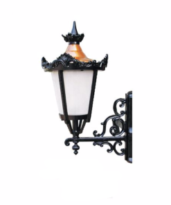 DPA 1724 - Duvar Tipi 85'lik Küçük Taçlı Alüminyum Döküm Siyah Bahçe Armatürü