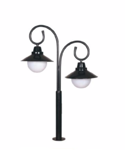 DPA 1747 - Metal Direkli 130'luk Üç Duylu Şapkalı Sıvamalı Döküm Siyah Bahçe Armatürü