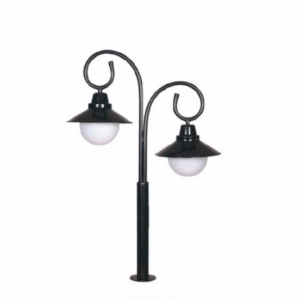 DPA 1747 - Metal Direkli 130'luk Üç Duylu Şapkalı Sıvamalı Döküm Siyah Bahçe Armatürü