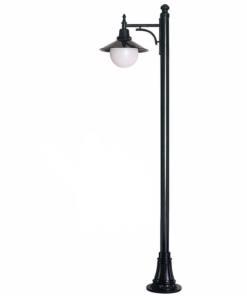 DPA 1750 - Metal Direkli 300'lük Döküm Sıvama Polietilen Camlı Siyah Bahçe Armatürü