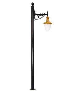 DPA 1756 - Metal Direkli 300'lük Bakır Sıvamalı Şapkalı Alüminyum Döküm Siyah Bahçe Armatürü