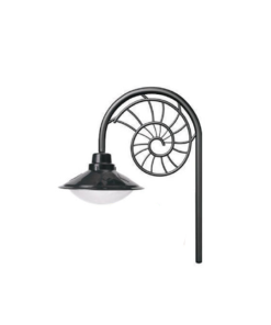 DPA 1767 - Duvar Tipi 90'lık Salyangoz Alüminyum Döküm Siyah Bahçe Armatürü