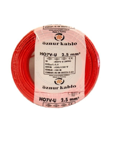 Öznur - 2.5mm2 Nya Kablo - Kırmızı (1 mt)