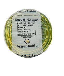 Öznur - 2.5mm2 Nya Kablo - Sarı Yeşil (1 mt)