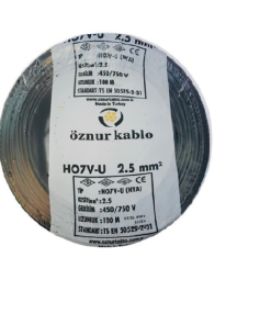 Öznur - 2.5mm2 Nya Kablo - Siyah (1 mt)