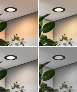 Marmaline - 18 Watt - Siyah Kasa - Sıva Altı Yuvarlak Slim Led Spot Panel - 3200k - Gün Işığı