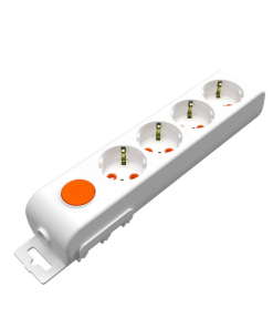 Eko -  4'lü Anahtarlı Çocuk Korumalı Topraklı Grup Priz - Kablosuz - (Beyaz)