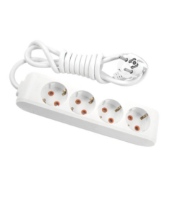 Eko -  4'lü Çocuk Korumalı Topraklı Grup Priz - 20 Metre - (Beyaz - 3x1.5 Bakır Kablolu)