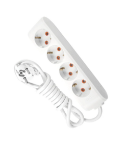 Eko -  4'lü Çocuk Korumalı Topraklı Grup Priz - 20 Metre - (Beyaz - 3x1.5 Bakır Kablolu)