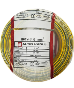 Altın - 6mm2 Nya Kablo - Sarı Yeşil (100 mt)