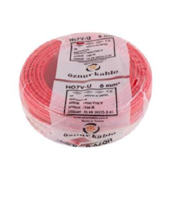 Öznur - 6mm2 Nya Kablo - Kırmızı (1 mt)