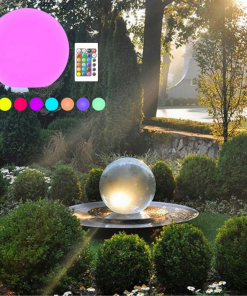 Marmaline - 50'lik Şeffaf Gloplu Rgb Kumandalı Kazıklı Modern Bahçe Armatürü