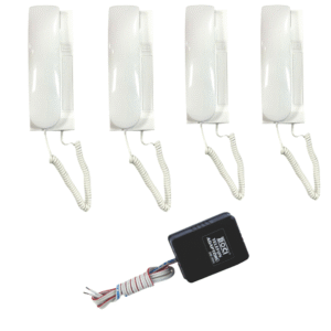 Boçi - 6 Kablolu Adaptör İle Çalışan 4'lü Asansör Haberleşme Telefonu