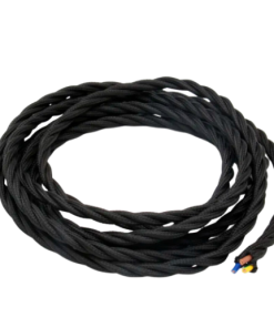 Marmaline - 2'li Burgulu Kablo ,Örgülü - Siyah