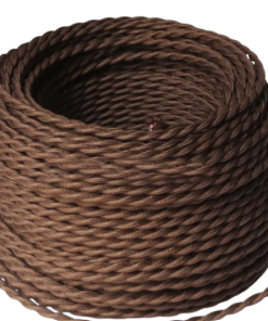 Marmaline - 2'li Burgulu Kablo ,Örgülü -  Kahve