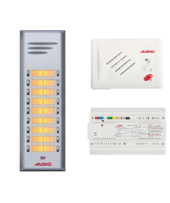 Audio - 1 Daire Konuşmalı Sistem Paketi (E12 - Eko Şube  - ES102 Santral - Basic Zil Paneli)