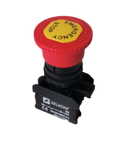 Mutlusan - 40mm Mantar Kafa Etiketli Acil Stop Butonu - N/C Kontak