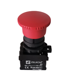 Mutlusan - 22mm Kırmızı Kayıcı Mantar Kafa Buton - N/C Kontak