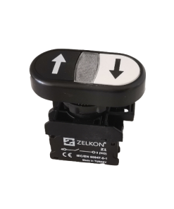 Mutlusan - 22mm Plastik Sağ+Sol İşaretli Yaylı İkiz Buton - N/O + N/O Kontak