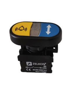 Mutlusan - 22mm Plastik Alarm+Ok İşaretli Yaylı İkiz Buton - N/O + N/O Kontak