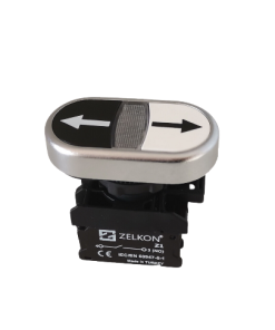 Mutlusan - 22mm Plastik Krom Kaplamalı Aşağı+Yukarı İşaretli Yaylı İkiz Buton - N/O + N/O Kontak