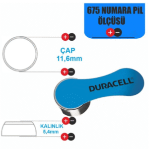 Duracell - ZA 675 Kulak İşitme Cihazı Pili - 6'lı Paket