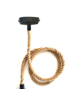 Marmaline - 65 cm Örgülü İnce Halatlı Avize Duy Tesisatı - Rözanslı