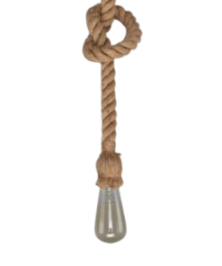 Marmaline - 65 cm Örgülü İnce Halatlı Avize Duy Tesisatı - Rözanslı