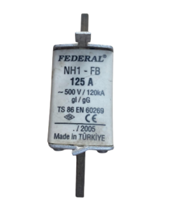 Federal - 125 Amper NH1 Boy Buşonlu/Bıçaklı Sigorta