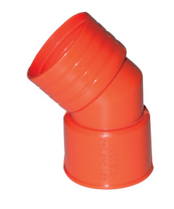 Mutlusan - Aplik Eğik Bağlantı Dirseği - Turuncu - Holojen Free - Alev Yaymayan