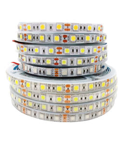 Global - 12v - 10 Çipli, 5050, Metrede 60 Ledli İç Mekan Silikonsuz Şerit Led - Rgb (5 Metre)