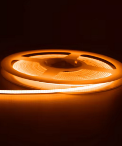 Global - 12v - Metrede 250 Ledli İç Mekan Cob Tipi Yüksek Lümenli Şerit Led - Amber - 5 Metre