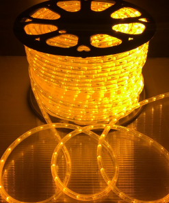 Global - 220v, 5050, 3 Çipli, Metrede 60 Ledli, Silikonlu Hortum Led - Amber (Adaptör Hariç) 1 Metre