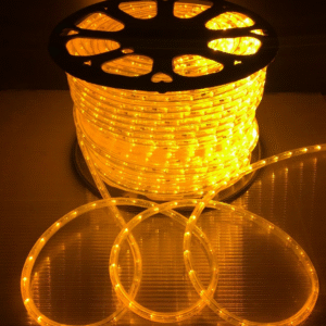 Global - 220v, 5050, 3 Çipli, Metrede 60 Ledli, Silikonlu Hortum Led - Amber (Adaptör Hariç) 1 Metre