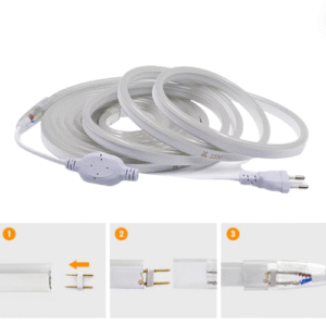 Global - 220v, 8*16mm, 1 Metrede Bir Kesilebilir En, 3 Çipli Neon Hortum Led - Mavi (Adaptör Hariç) - 1 Metre