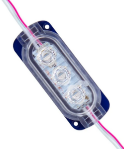 12v, 1.5w, 3 Ledli, Dış Ortam IP65, Kendinden Çakar Animasyonlu, Yüksek Lümen, Modül Led - Mavi