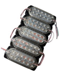 12v, 2.4w, 12 Ledli, Dış Ortam IP65, Kendinden Çakar Animasyonlu, Yüksek Lümen, Çift Renkli Modül Led - Kırmızı + Mavi