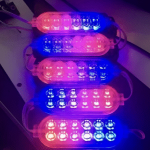 12v, 2.4w, 12 Ledli, Dış Ortam IP65, Kendinden Çakar Animasyonlu, Yüksek Lümen, Çift Renkli Modül Led - Kırmızı + Mavi